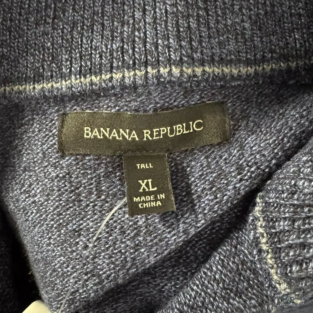 Banana Republic‎ Sweater Jacket Cardigan XL Tall Blue Cotton Blend NWT CJ-2235